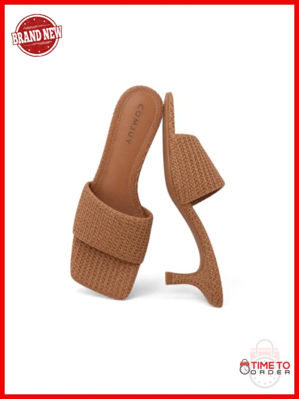 Raffia Kitten Heel Sandals Comfortable Woven Slip On Summer Heels